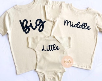 Big Middle Little Sibling Shirts, Matching Sibling Announcement Shirts, Big Brother Little Brother, Big Sister Little Sister, Gift