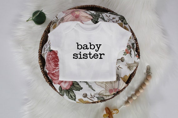 Baby Shower Little sister baby bodysuit Gender Reveal Onesie Baby sister Reveal Little sister announcement body suit Baby Announcement