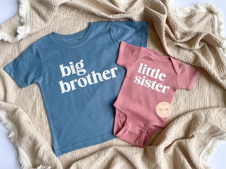 Big Brother Little Sister Shirts, Big Brother Shirt, Little Sister Bodysuit, Big Brother Announcement, Baby Sister Announcement, Gift image 1