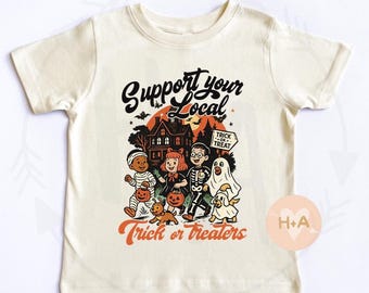 Retro Halloween Graphic Tee: Support Your Local Trick or Treaters