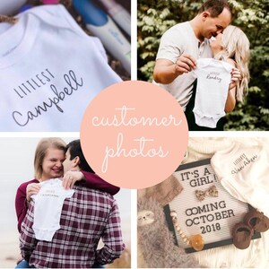 Custom Baby Announcement Onesie®/Bodysuit/Personalized Pregnancy Announcement Onesie®/Going Home Outfit/Baby Boy/Baby Girl/Newborn Gift image 3
