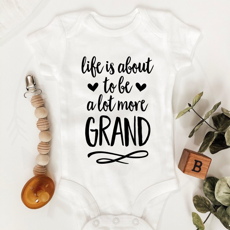 thumbnail image 2 of Pregnancy Announcement Grandparents Bodysuit Baby Vest 2 of 14