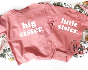 Matching Sister Shirts, Big Sister Toddler Shirt, Little Sister Bodysuit, Big Sister Announcement Shirts, Big Middle Little, New Sister Gift