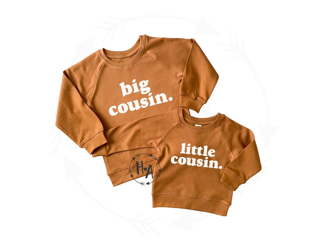 Big Cousin Little Cousin Matching Outfits - Long Sleeve Crewneck Sweatshirt & Romper Set For Fall/Winter