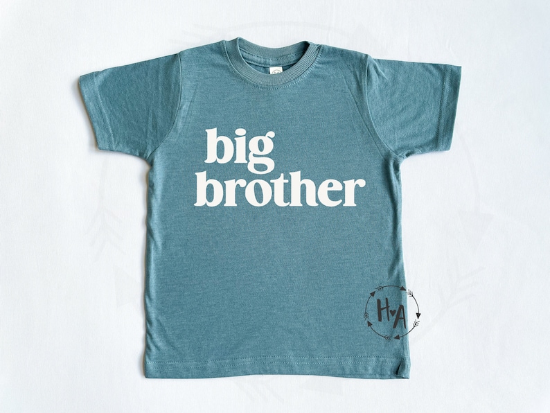 denim blue big brother announcement toddler shirt.