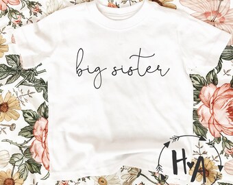 Big Sister Shirt / Promoted to Big Sister Shirt / Big Sister Announcement / Baby Announcement / Big Sis Shirt/Girls/Reveal / Expecting /