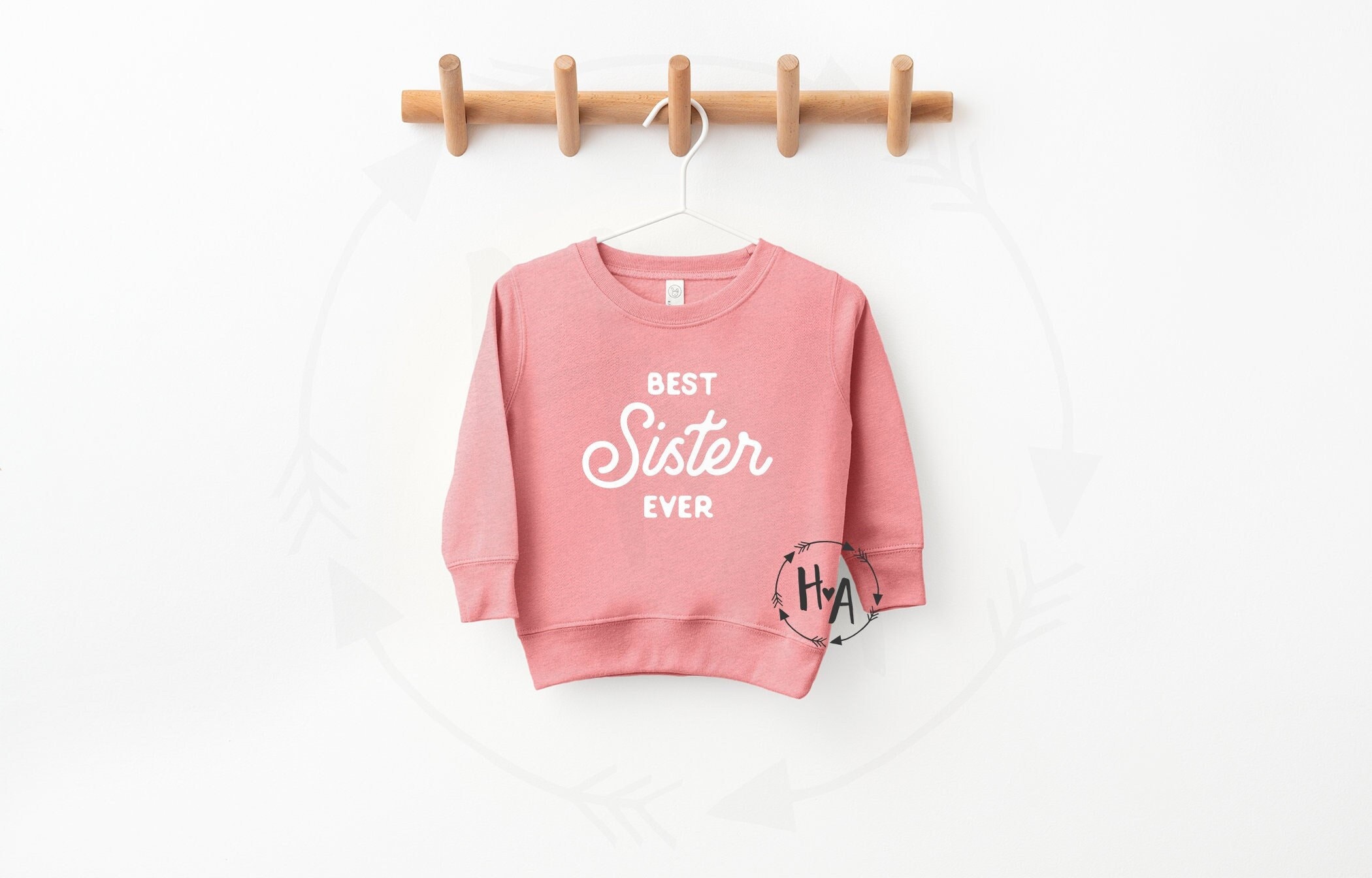 Sweat-shirt grande soeur, sweat-shirt meilleure soeur de tous les temps, faire-part grande soeur, cadeau nouvelle soeur, pull soeur d'automne, pull soeur