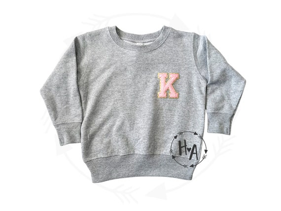 Girls Initial Sweatshirt Varsity Letter 