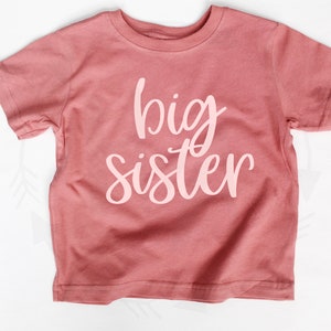 Mauve Big Sister Shirt, Promoted to Big Sister Shirt, Pregnancy Announcement, Baby Announcement, Sibling Reveal, New Sister Gift