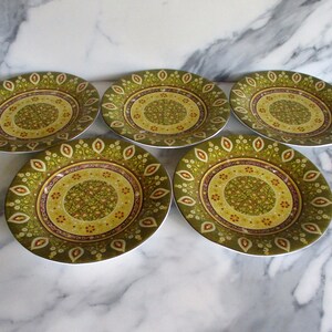 9&quot;D fine China 5 dinner plates,Kashmir Green porcelain plates,Made in Indonesia