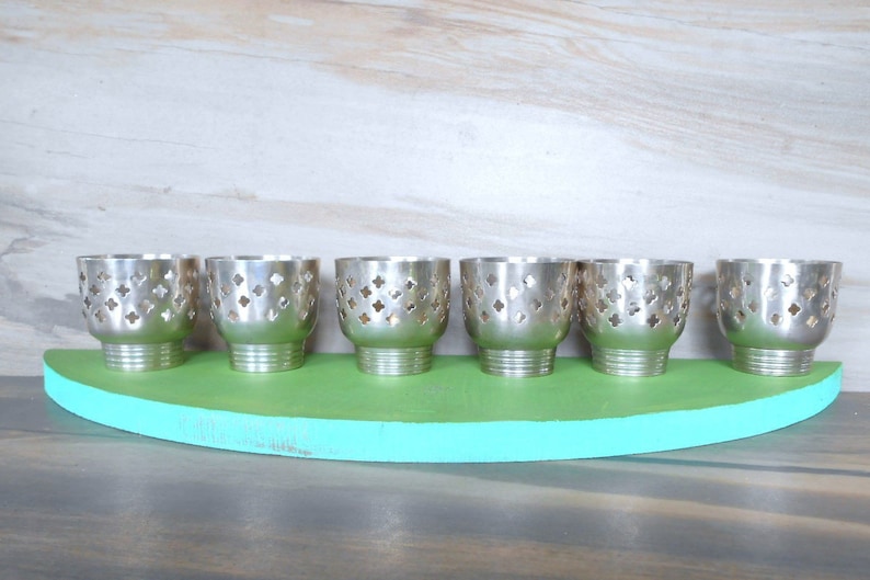 Vintage Silver Plate tealight candle holder,Set of 6 candle holderSilver plated candle holder,Made by AMC INDIA