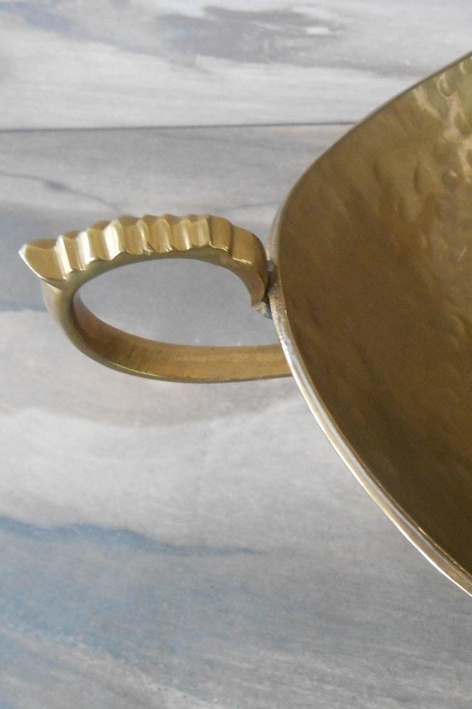 Vintage Large Brass Decorative Bowl Oval Footed Bowl With Etsy