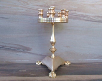 Vintage Brass Candelabra for 9 Candle, Vintage candle holder, Brass candle stick, Brass decor/8.5&quot; Tall/