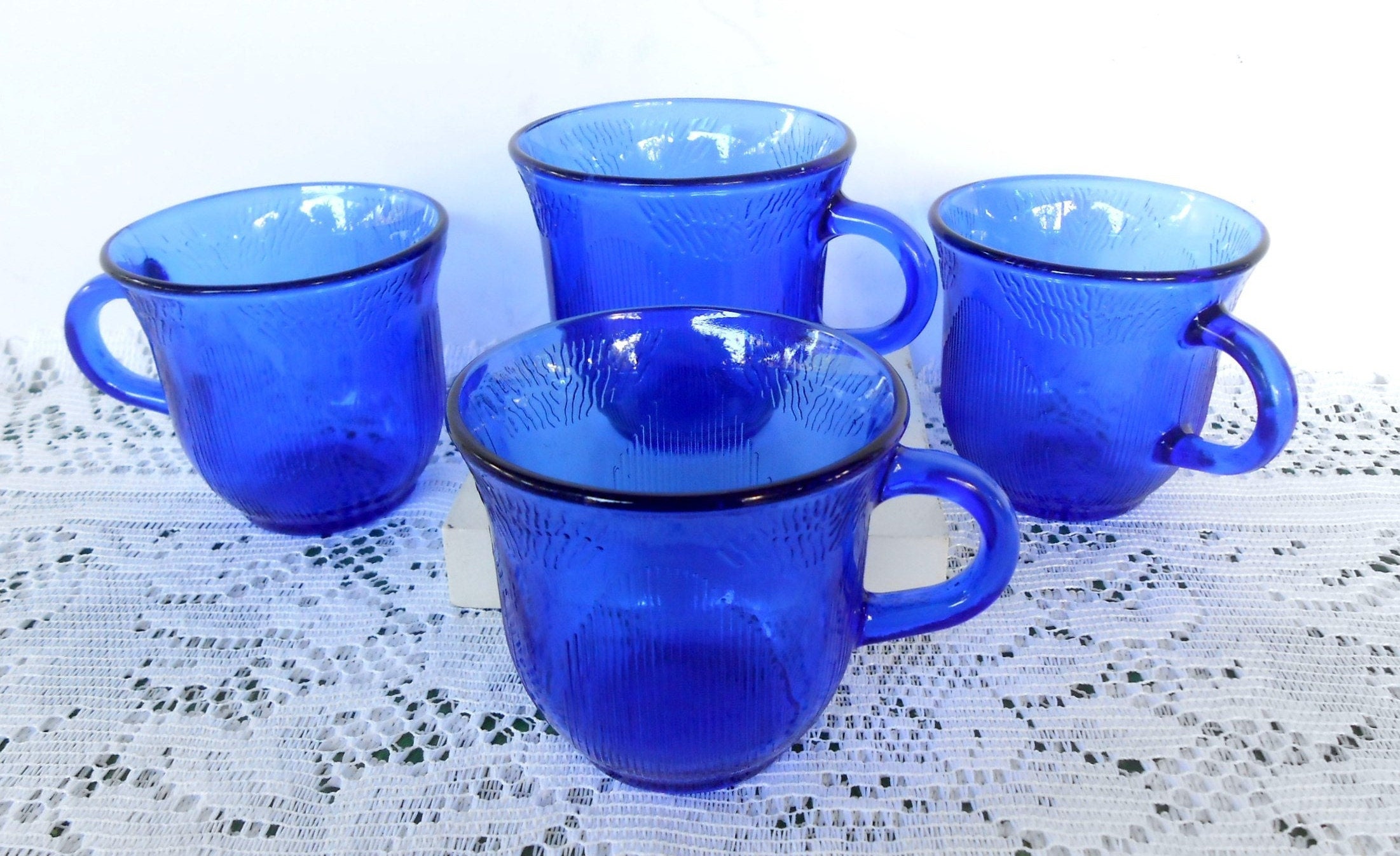 Vintage 4 Cobalt Blue Glass Coffee Cup With Handle, Fortecrisa Mexico Glass 6 Oz Coffee or Tea Cups, Blue Glass Mugs,punch Cups, - Etsy Vintage 4 Cobalt Blue Glass Coffee Cup With Handle, Fortecrisa Mexico Glass 6 Oz Coffee or Tea Cups, Blue Glass Mugs,punch Cups, - Etsy