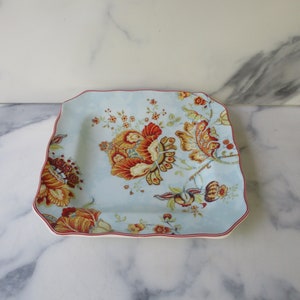 Vintage 8.5&quot;x 8.5&quot; D square plate,222 FIFTH fine China porcelain Made in Indonesia