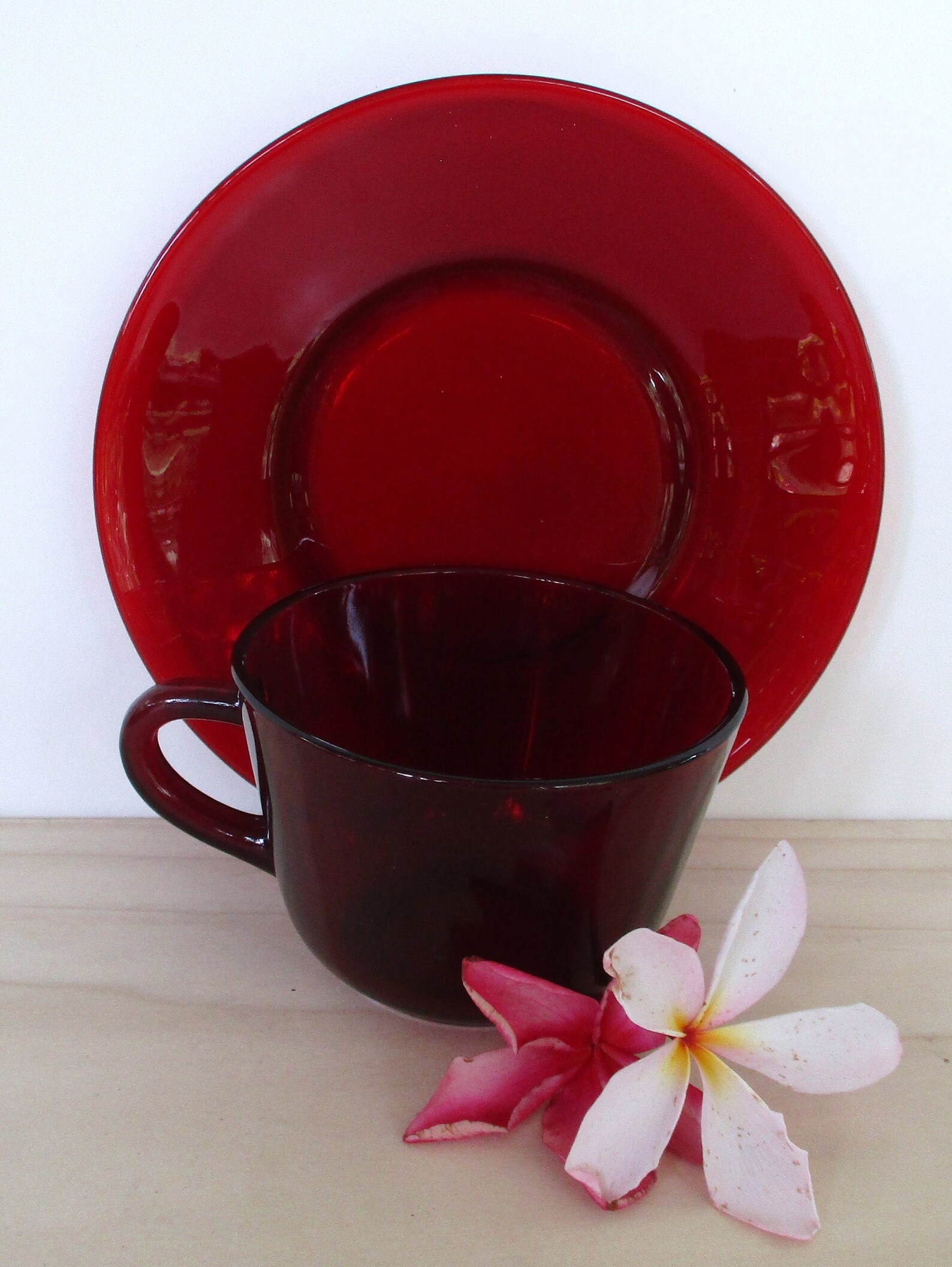 Vintage Coffee Cups with Saucers 8 oz Royal Red Ruby Tea Etsy