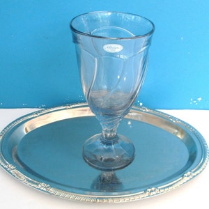 Vintage 2 Goblet Light Blue Water Goblet,10 0z Noritake Sweet Swirl Wine Glass,Elegant Drinking Glasses,Made in Japan
