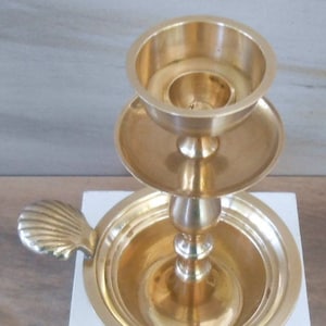 Brass Candle holder, 2 size candle holder, Solid brass candle holder with a handle, Vintage Solid brass/6&quot; Tall/