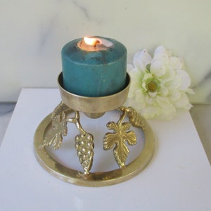 Vintage brass candle holder on grape pedestal,2&quot;D candle or taper candle holder/2.5&quot;T/