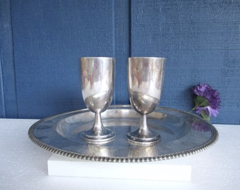 KRUPP Berndorfer Goblet,Set of 2 Pure Nickel and Silver Wine Glass  High Quality Alpacca- Silber from 1927-38