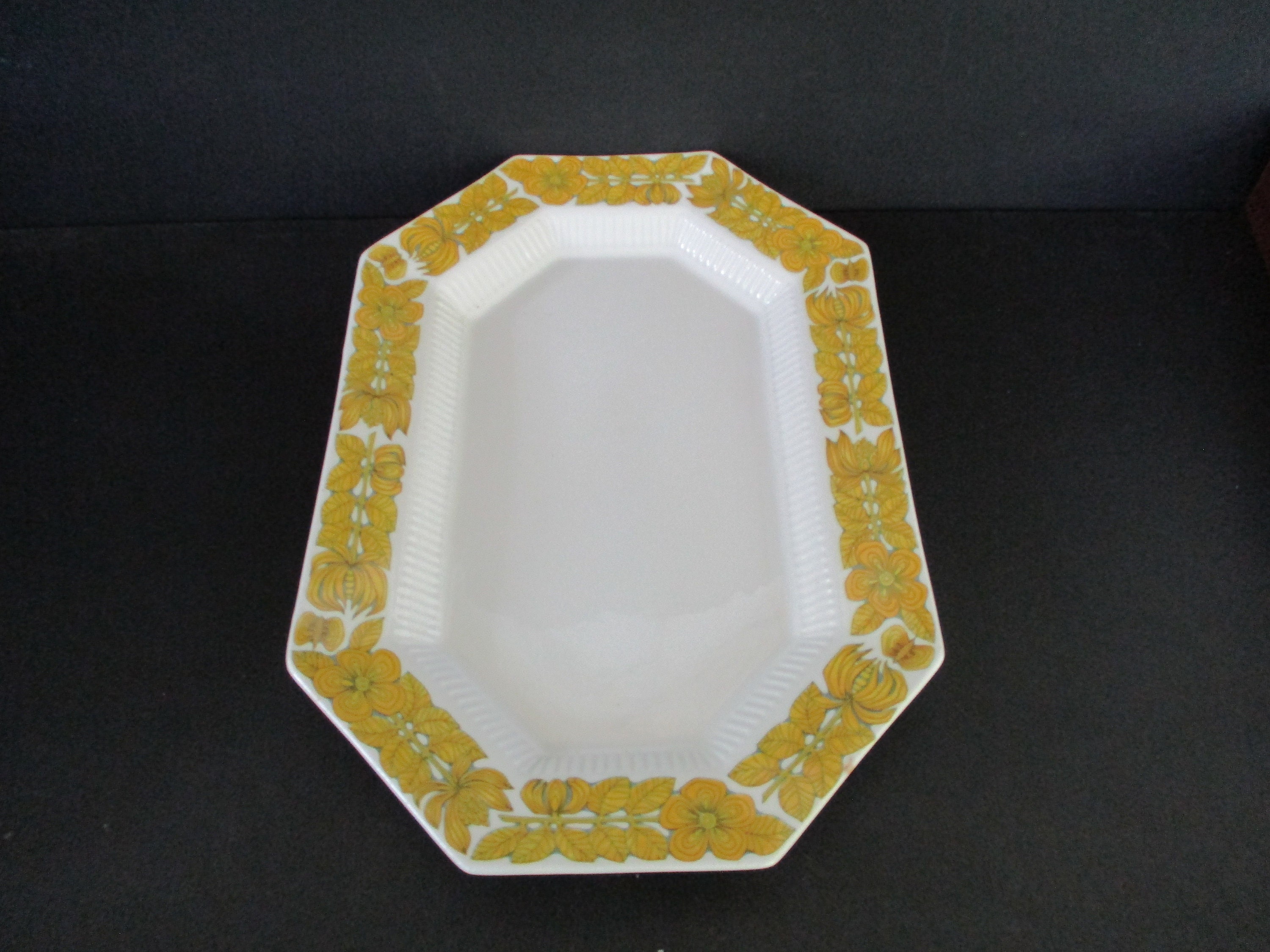 Set of 6 Vintage Flat Ironstone Plates, Narcisses Model (SET