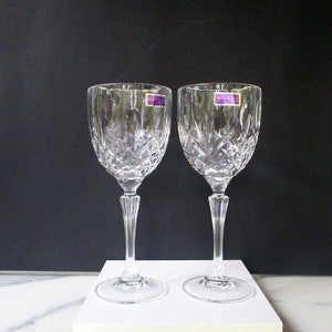 Vintage 2 Marquise Non Lead Crystal Goblets,8 oz&quot; Waterford Wine Goblets/8&quot;H/Made in Ireland by Waterford