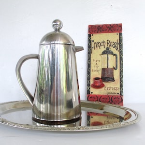Vintage Palm Restaurant Coffee Presser stainless Steel French Press Coffee Brewer 7.5 T Etsy