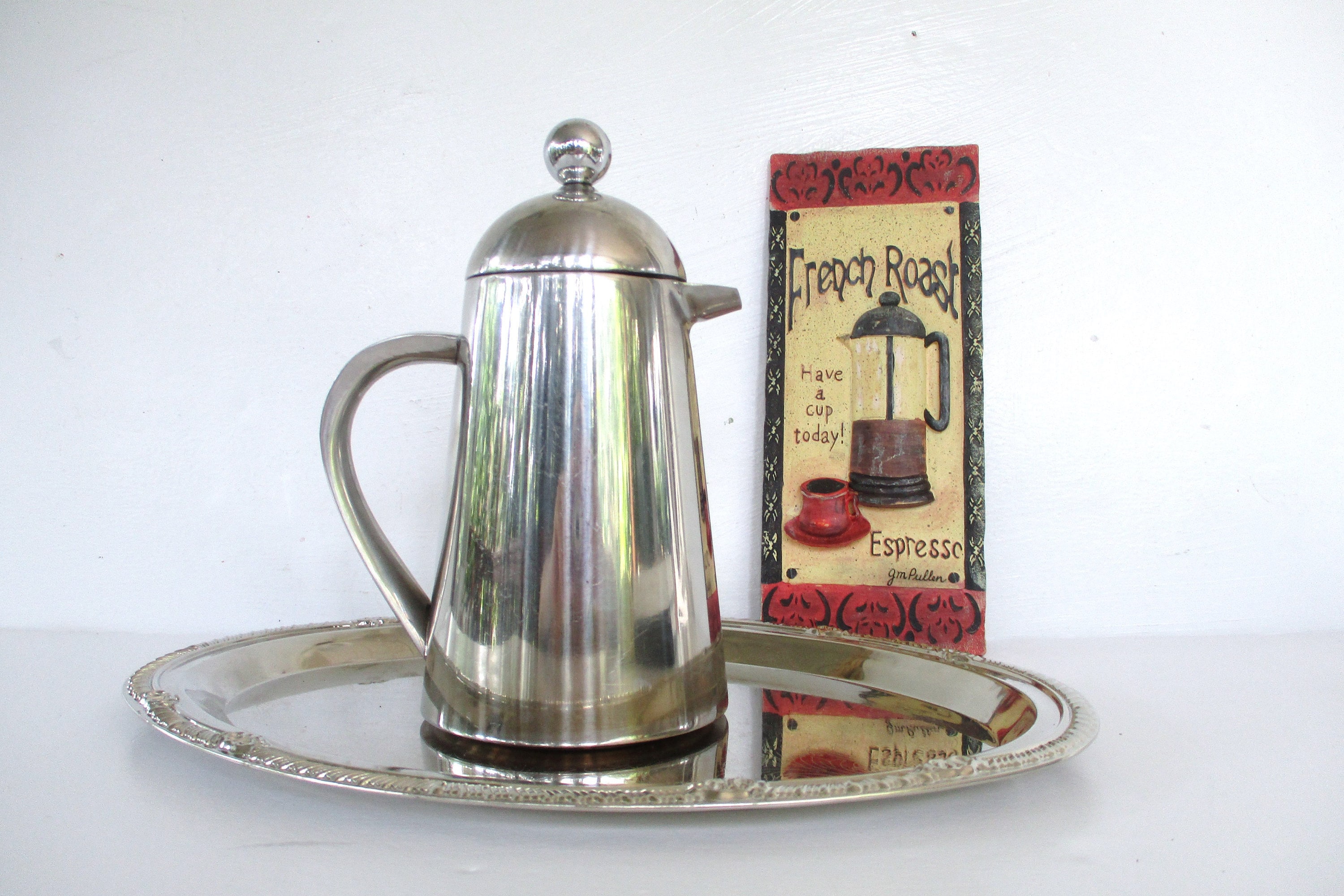 Vintage Palm Restaurant Coffee Presser stainless Steel French