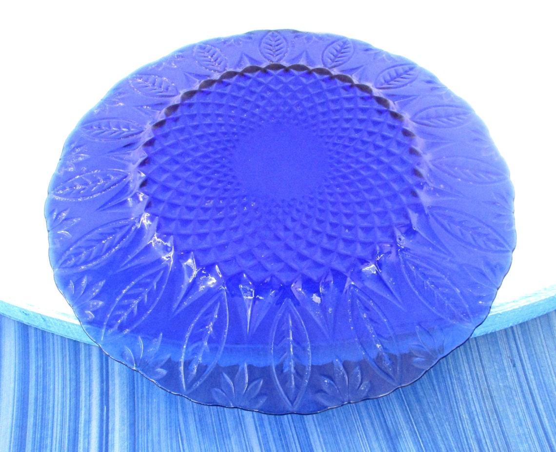 Vintage Cobalt Blue Dessert Platesset of 4 Saladfruitsnack Etsy UK
