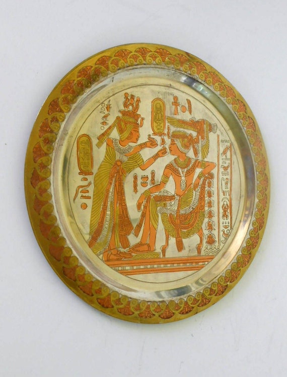 真鍮製装飾壁プレート、銅、銀プレート、真鍮のミックス、真鍮製