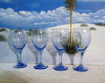 Copas vintage Libbey azul claro, juego de 4, 10 oz