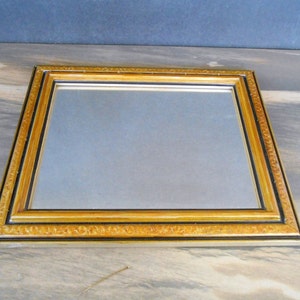 Vintage Rectangle Wall Hanging Mirror in Carved Wooden Frame,12&quot; X 10.5&quot; Frame,9.5&quot; x  7.5&quot; Mirror