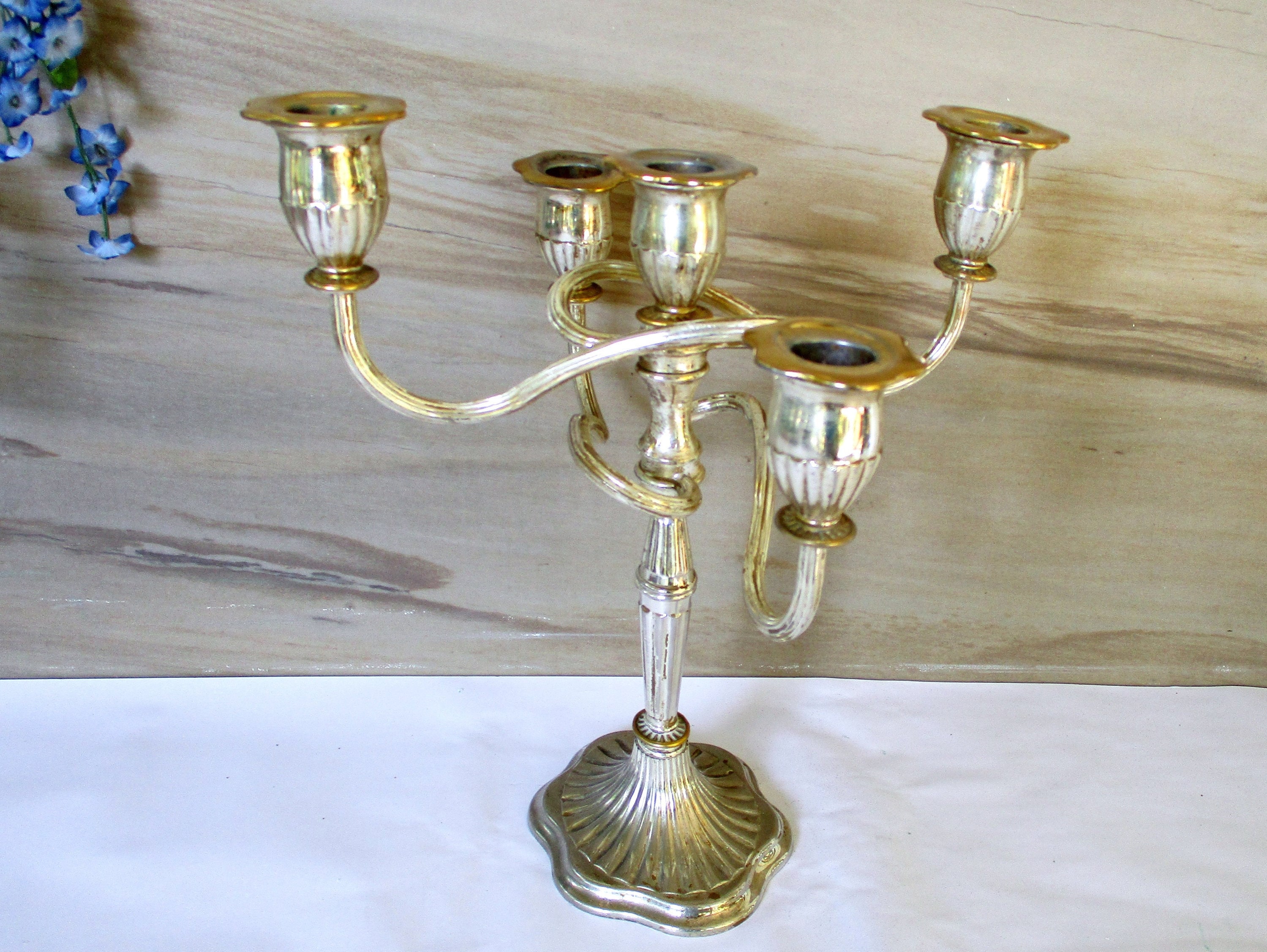Vintage 11.5 T Four Arm Candelabra,ep Zinc and Silver Plated Candelabra for Five Taper Candles,made in England by C.W.A - Etsy Vintage 11.5 T Four Arm Candelabra,ep Zinc and Silver Plated Candelabra for Five Taper Candles,made in England by C.W.A - Etsy