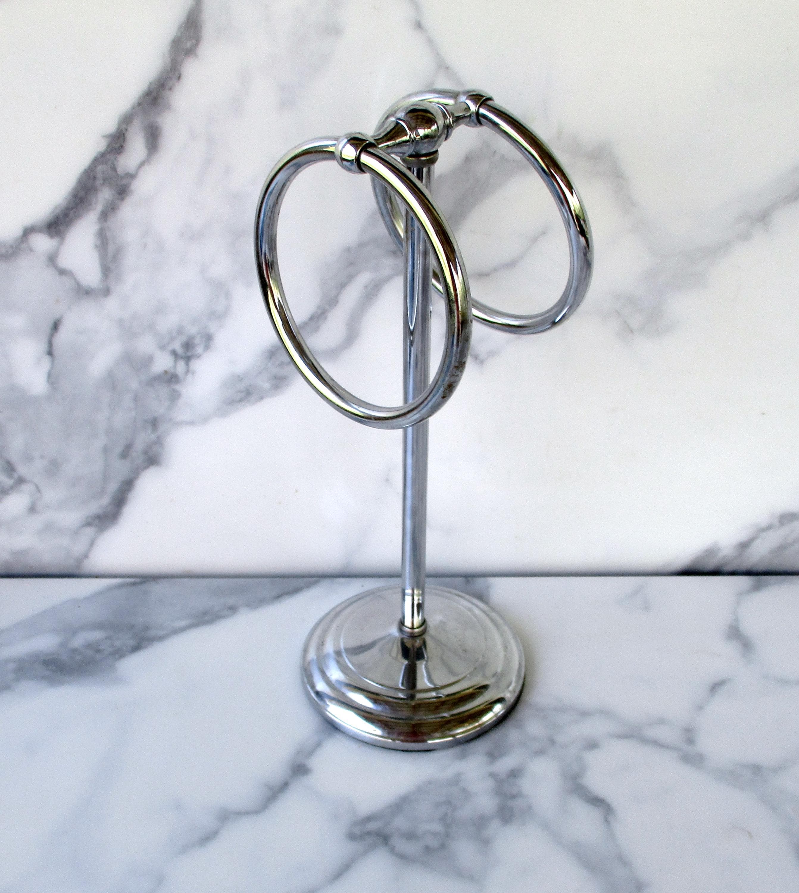 Anello portasciugamani in alluminio + legno, portasciugamani per bagno, appendiabi per portasciugamani per montaggio a parete in cucina  13