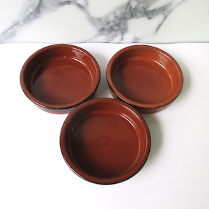 Vintage Style 3 Baking Ramekins,Terracotta Baking,Dipping,Dessert Dishes,Made by Cermer