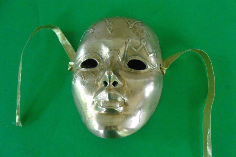 Brass Face Mask Brass Art Wall Hanging Decorshand Made Girl Etsy UK