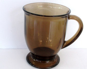 Vintage Amber Glass Mug,anchor Hocking Coffee,tea,beer Mug,large Brown  Glass Mug, Made in USA - Etsy