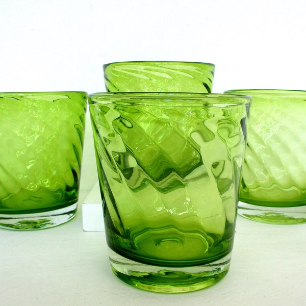 Vintage Green Glass Etsy