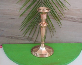 Candelabro de latón, candelabros de latón pesado, candelabro de latón con base ovalada, candelabro hecho a mano, 9,5" de largo