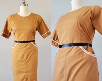 1970s Dress with Pockets 70's Shirt Dress 70s Women's Vintage Size Medium