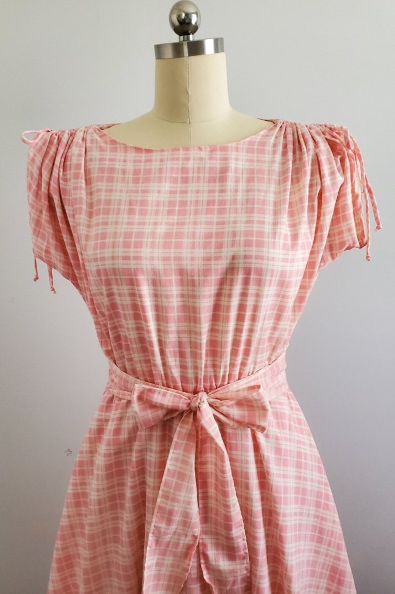 80s Does 50s Cotton Day Dress with Crinoline 80s Dress 80s Women's Vintage Size Medium/Large image 4