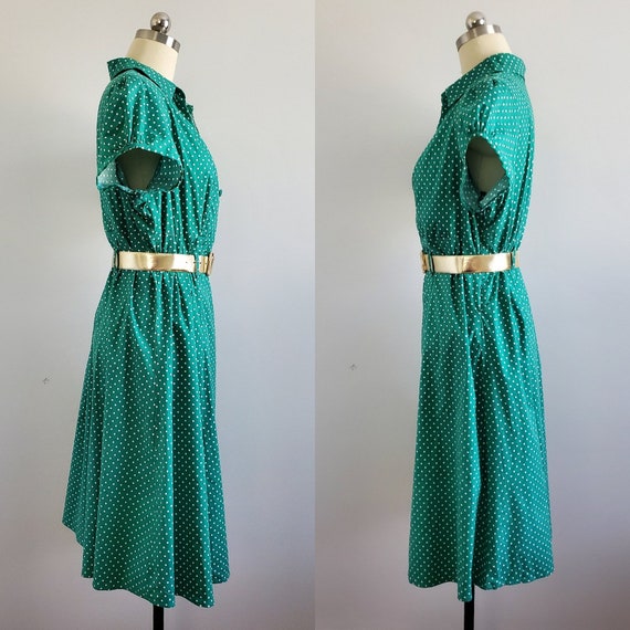 90s Does 30s Cotton Stretchy Day Dress - 90s Dres… - image 4