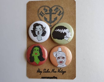 Glamour Ghouls 1" Button or Magnet Set