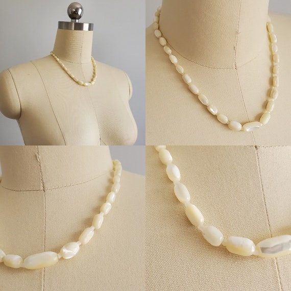 Antique Malabuti Mother of Pearl Beaded Necklace … - image 3