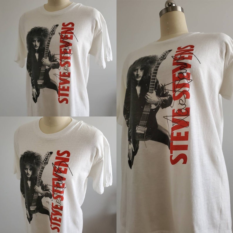 1980s Steve Stevens T-shirt 80s Band Tshirt Men's Vintage Size Large/XL image 3