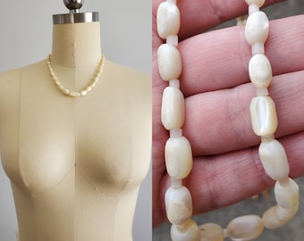 Antique Malabuti Mother of Pearl Beaded Necklace - Vintage Jewelry - 20s Accessories - 20s Jewelry