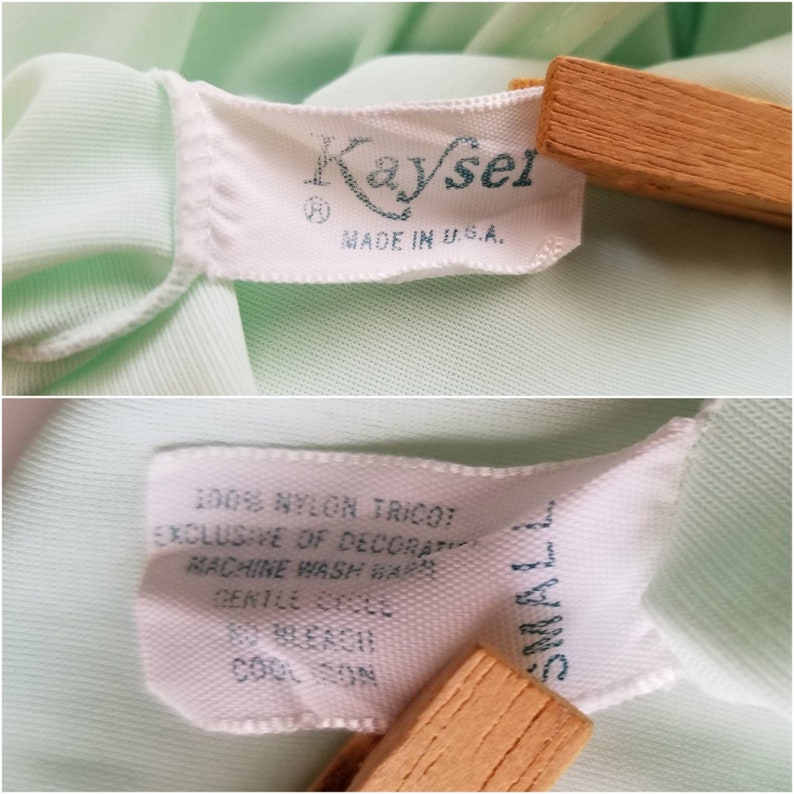 1970/'s Vintage Kayser Nightgown in Pale Green 70/'s Loungewear Women/'s Sleepwear Vintage 70s Lingerie Nightie