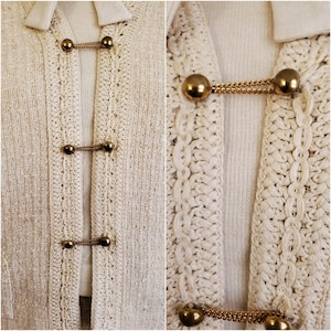 1960s Butte Knit Dress Suit with Skirt, Jacket and blouse Linen Cotton Blend 60s Dress Set 60s Women's Vintage Size Small/Medium image 7