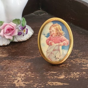 1950s Brass Miniature Picture Frame - Vintage Travel Frame -  50s Decor - Mid-century Home