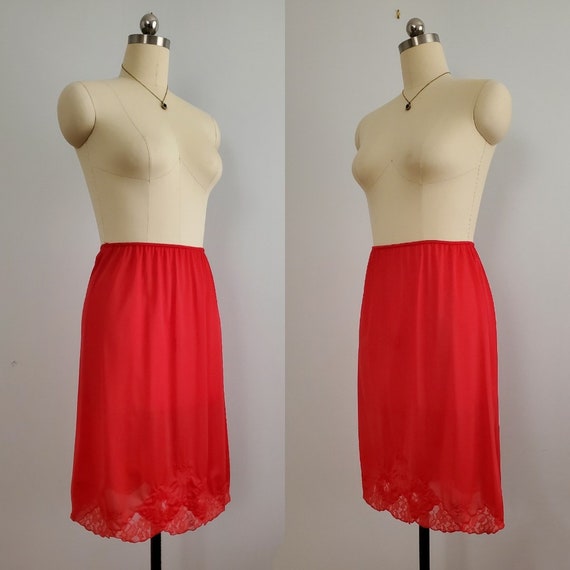 1960s Red Half Slip - 60s Skirt Slip - 60s Linger… - image 2